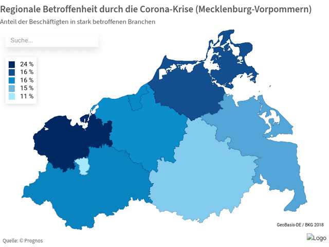 Regionale Betroffenheit durch die Corona-Krise (Mecklenburg-Vorpommern)