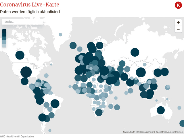 Anzahl der bestätigten Fällen von Coronavirus weltweit, 26. Januar 2020