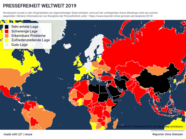 Pressefreiheit weltweit 2019