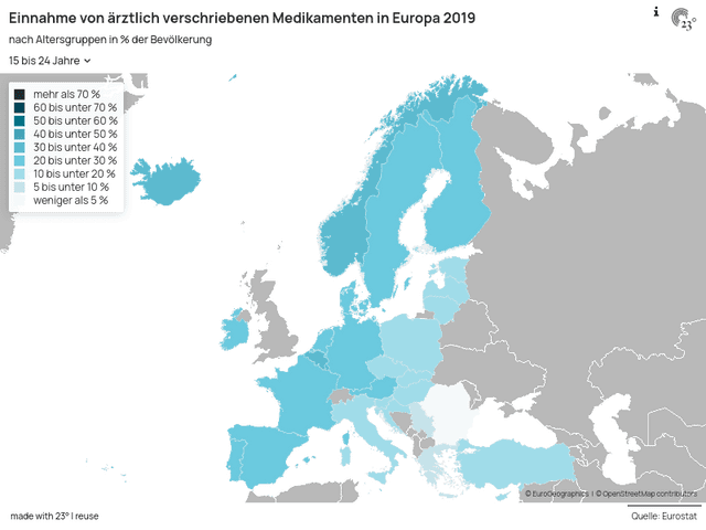 Einnahme von ärztlich verschriebenen Medikamenten in Europa 2019