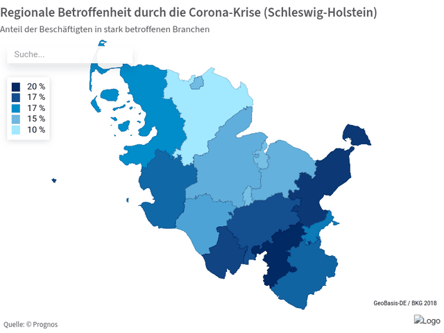 Regionale Betroffenheit durch die Corona-Krise (Schleswig-Holstein)