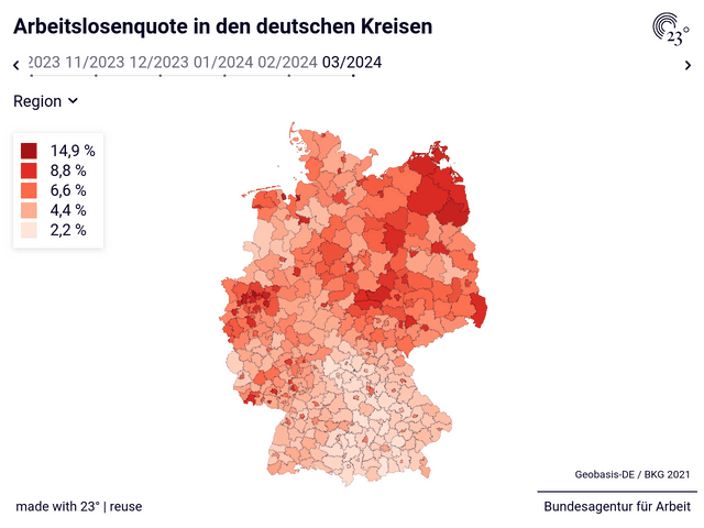 Arbeitslosenquote in den deutschen Kreisen