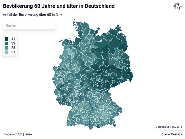 Bevölkerung 60 Jahre und älter in Deutschland