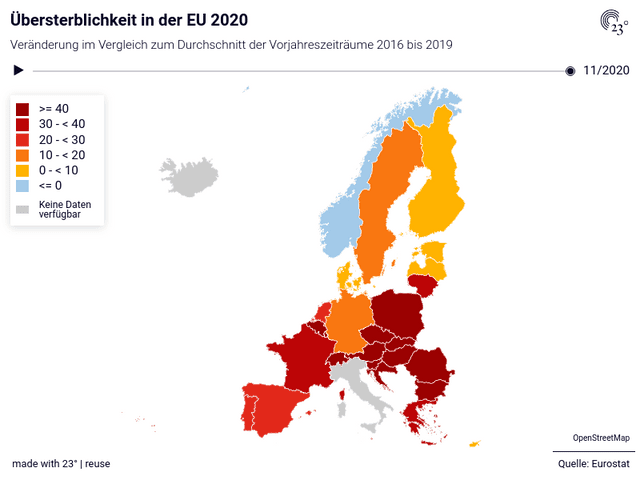 Übersterblichkeit in der EU 2020
