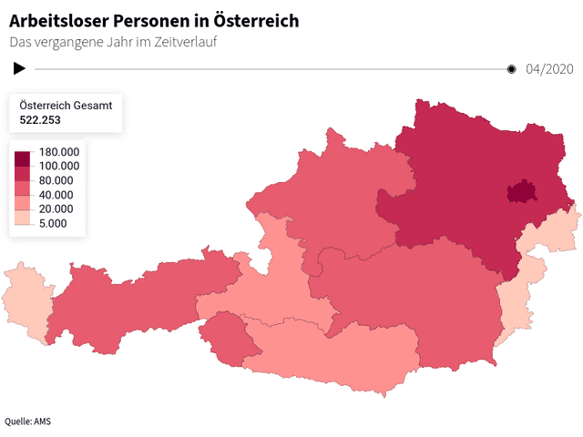 Arbeitsloser Personen in Österreich