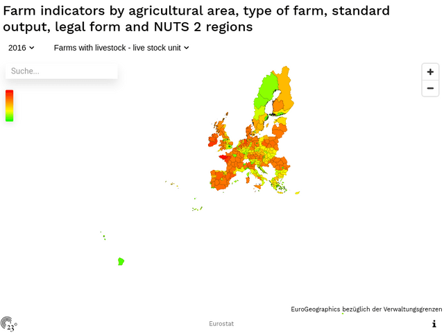 Farm indicators by agricultural area, type of farm, standard output, legal form and NUTS 2 regions