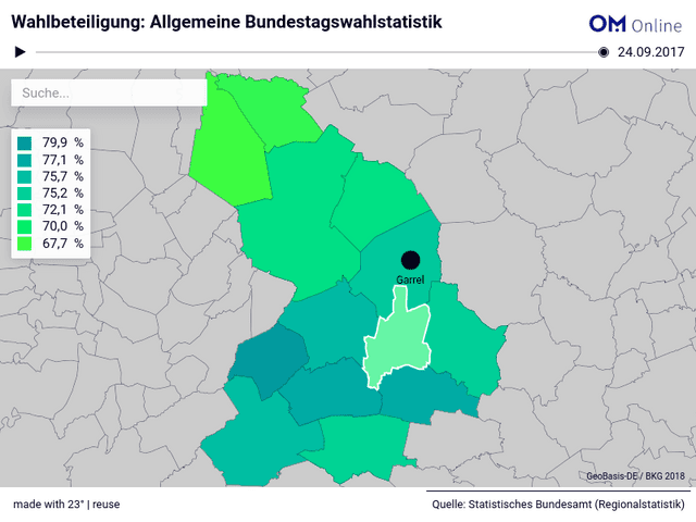 Wahlbeteiligung: Allgemeine Bundestagswahlstatistik